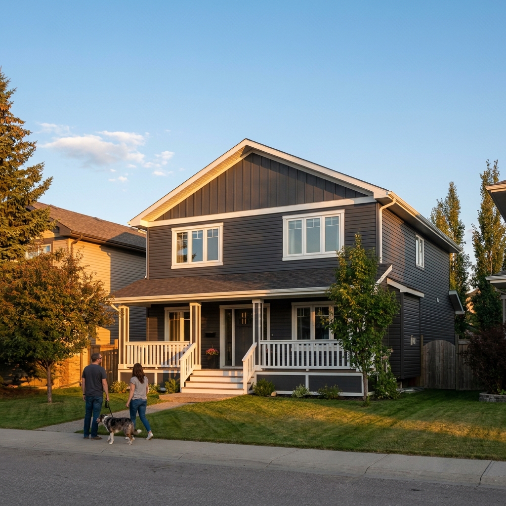 A freshly stained cedar deck with new railings and a clean modern finish